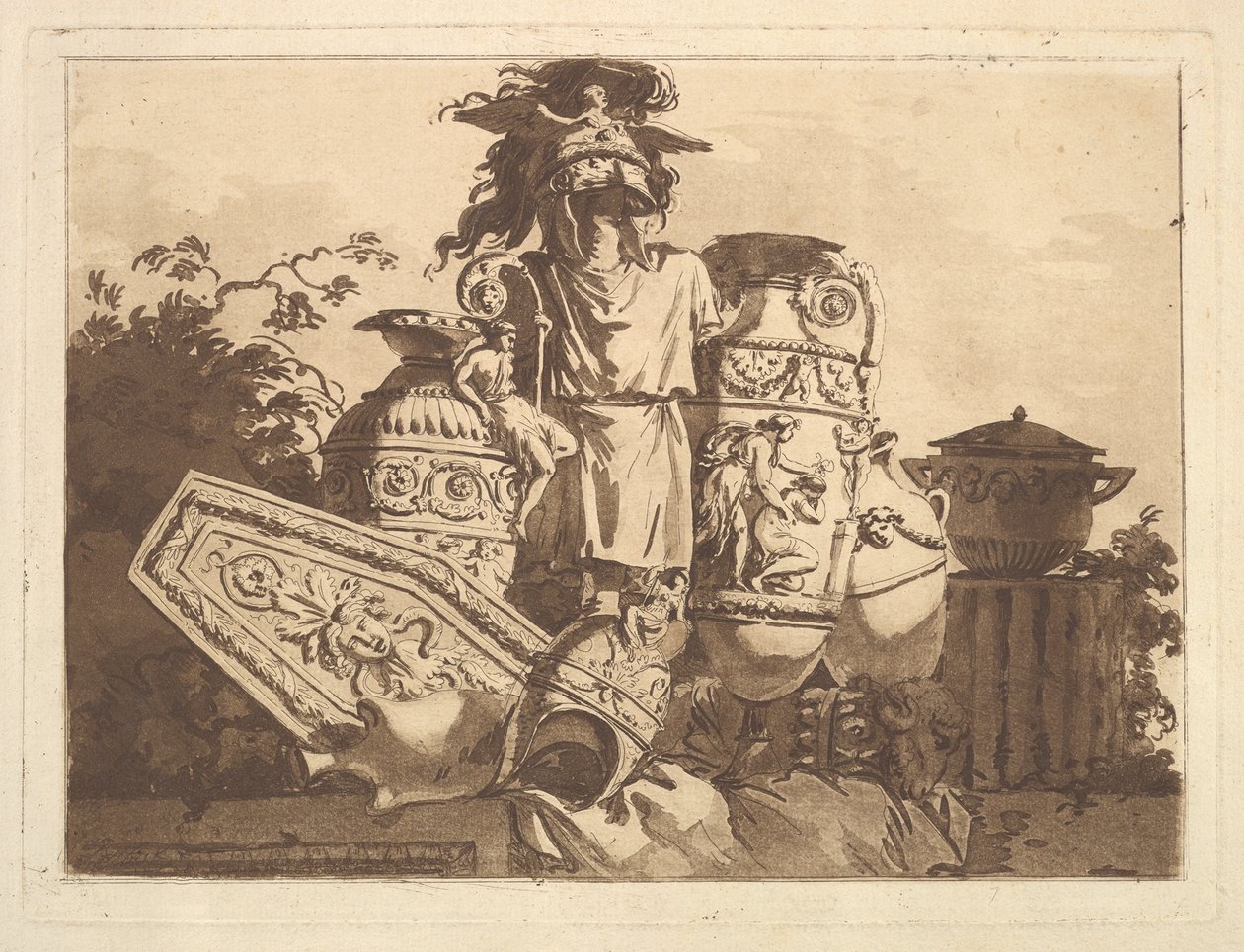 古代作品，来自《拉格尼-勒-科勒的作品集》，1782-84。 作者 让·雅克·拉格雷尼