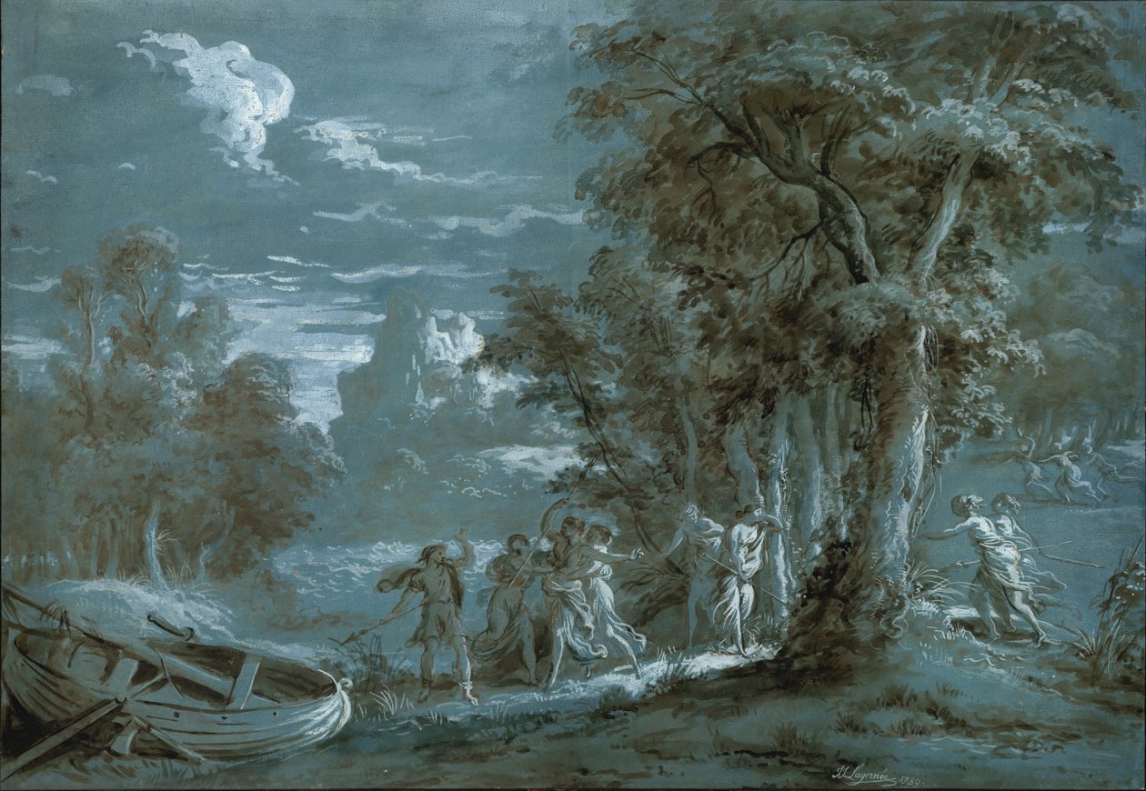 费内隆《Télémaque》中的风景，1780年。 作者 让·雅克·拉格雷尼