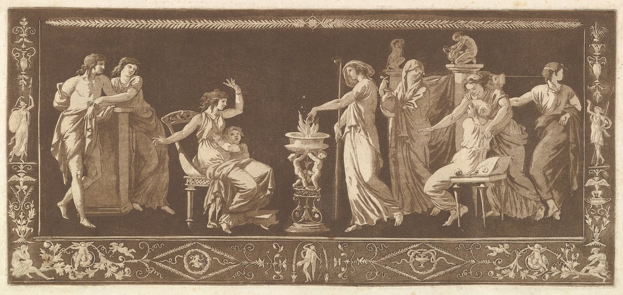 Scène de Sacrifice Antique Sacrifice, from Recueil de Différentes Compositions Frises et..., 1784. 作者 让·雅克·拉格雷尼
