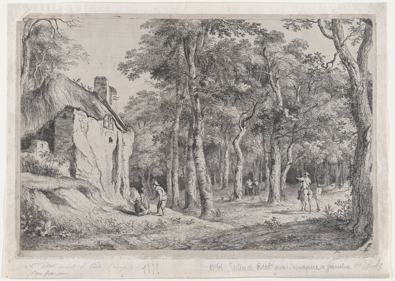 森林入口处的小屋，1772年。 作者 让·雅克·德·布瓦西