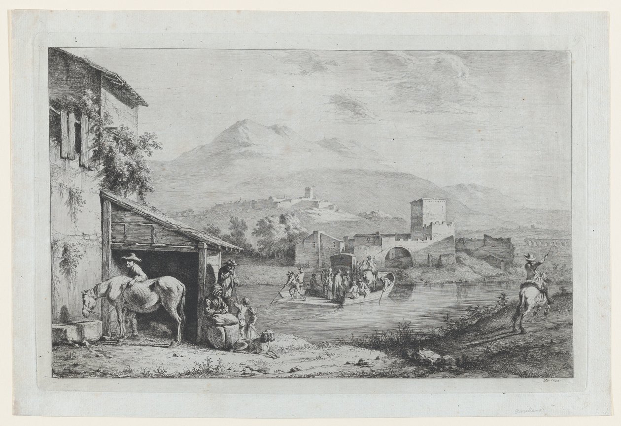 加里利亚诺通道意大利，1793年。 作者 让·雅克·德·布瓦西