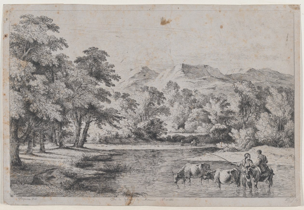 仿照富基耶尔的风景，1772年。 作者 让·雅克·德·布瓦西
