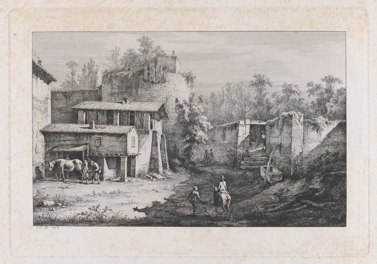 有法力的风景，法国Terrebasse的景色，1808年。 作者 让·雅克·德·布瓦西