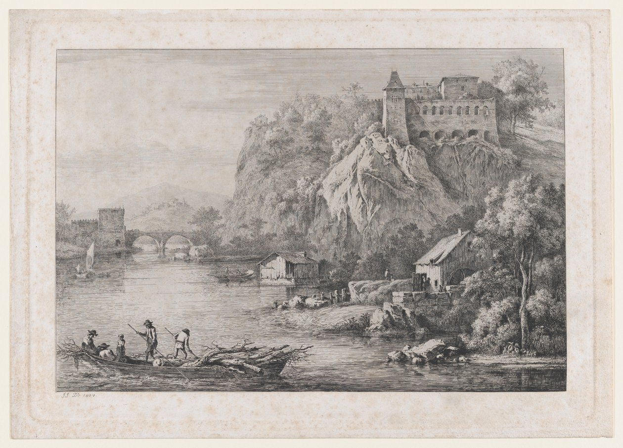 里昂赤脚圣母院的景色，1807年。 作者 让·雅克·德·布瓦西