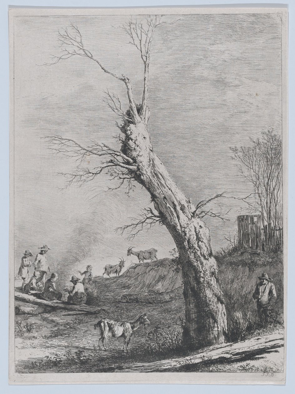 冬天，根据1795年在圣夏蒙完成的画作。 作者 让·雅克·德·布瓦西