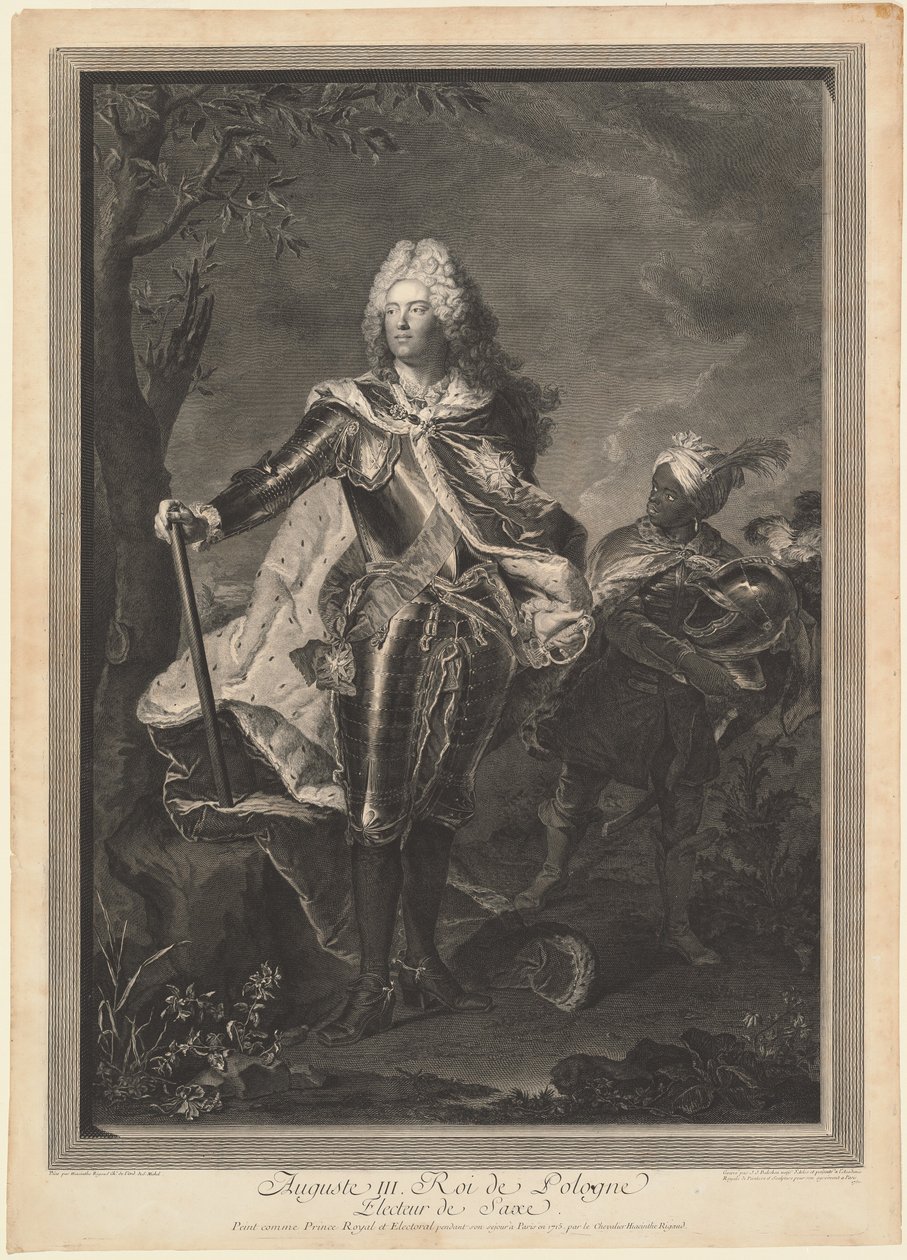 奥古斯都三世波兰国王 作者 让·约瑟夫·巴勒丘（Jean Joseph Balechou）模仿 Hyacinthe Rigaud