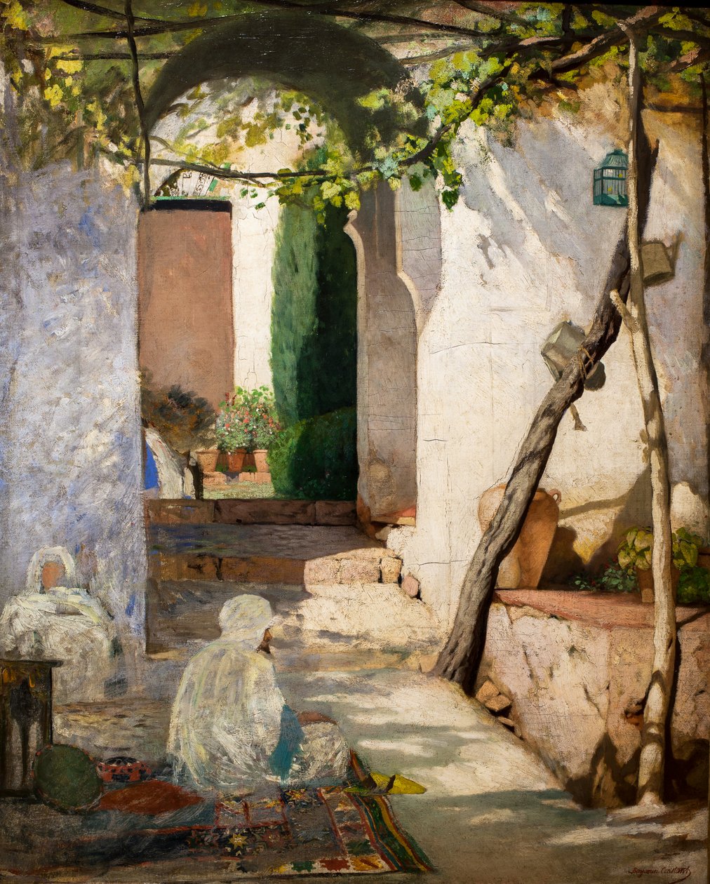 摩洛哥庭院，1880 年前（布面油画） 作者 让·约瑟夫·本杰明·康斯坦斯