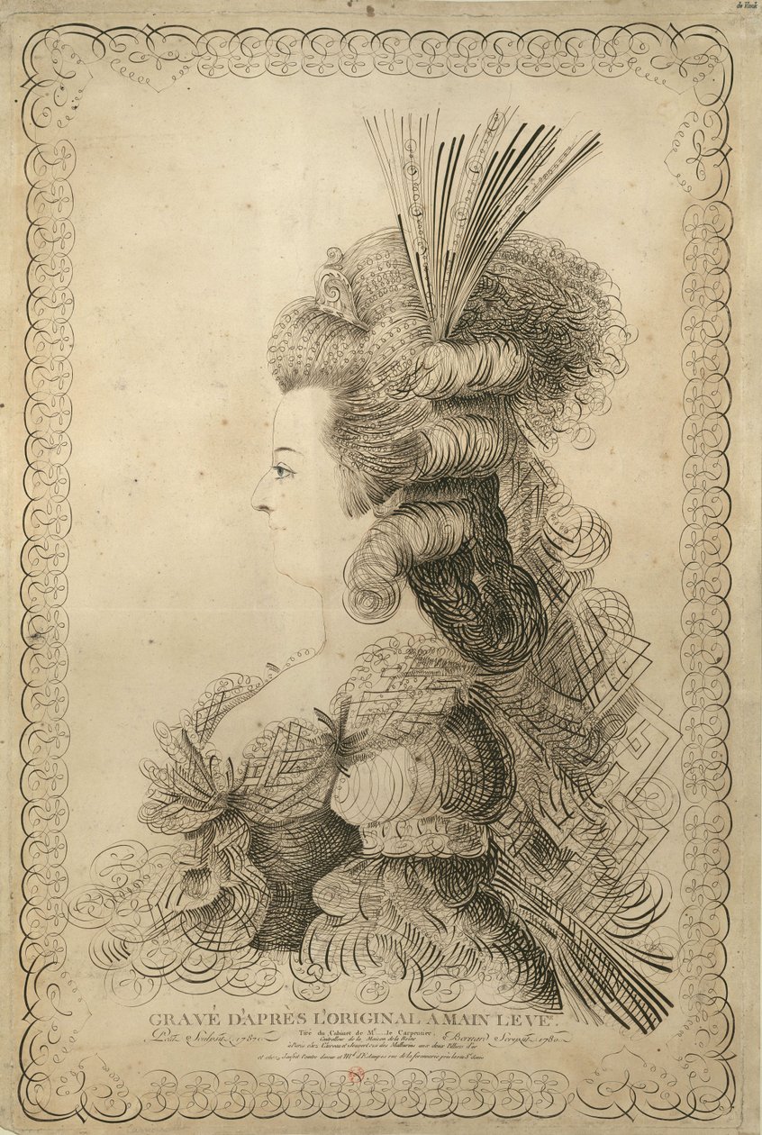 玛丽-安托瓦内特的肖像 1755-1793年，奥地利大公夫人和女王......，1787年。 作者 让·约瑟夫·伯纳德