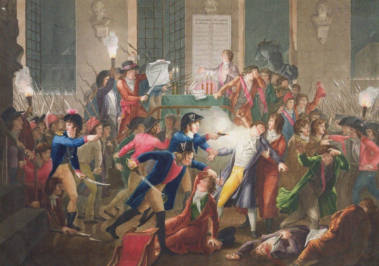 1794年7月27日，在富希兰·让·哈里埃特（Fulchran-Jean Harriet）逮捕罗伯斯庇尔（c。 1796年 作者 让·约瑟夫·弗朗索瓦·塔萨特