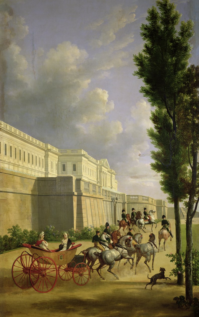 Napoleon I（1769-1821）和Marie-Louise（1791-1847）1811年在Compiegne离开亨特 作者 让·约瑟夫·泽维尔·比奥尔德