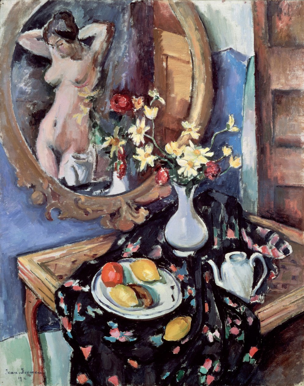 带镜子的静物，1912年 作者 让·乔维诺