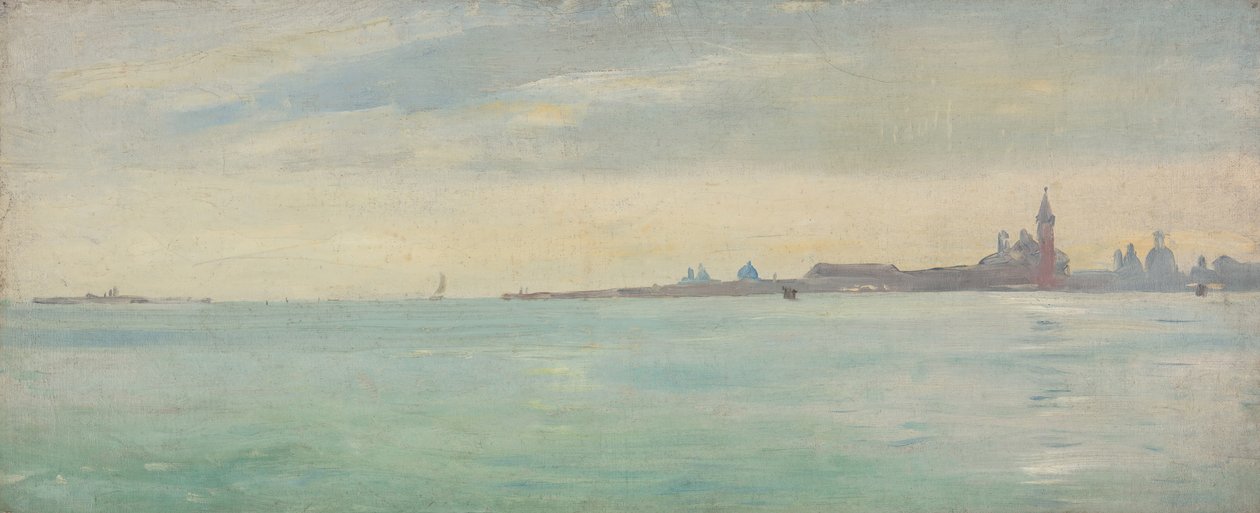 从公共花园看到的威尼斯，1873年。 作者 让·勒孔特·杜努伊