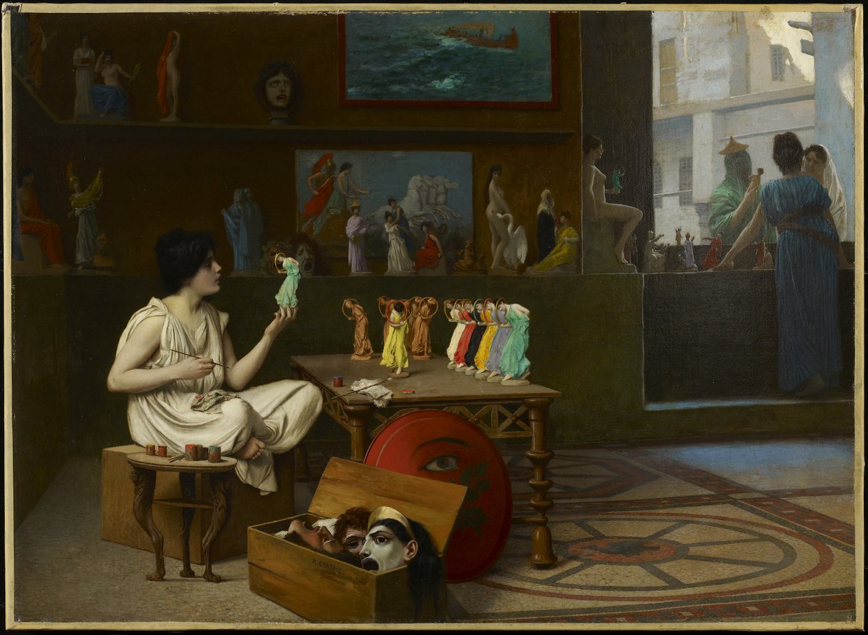 古董陶瓷画家：建模的生命和呼吸绘画，1893年 作者 让·莱昂·杰罗姆