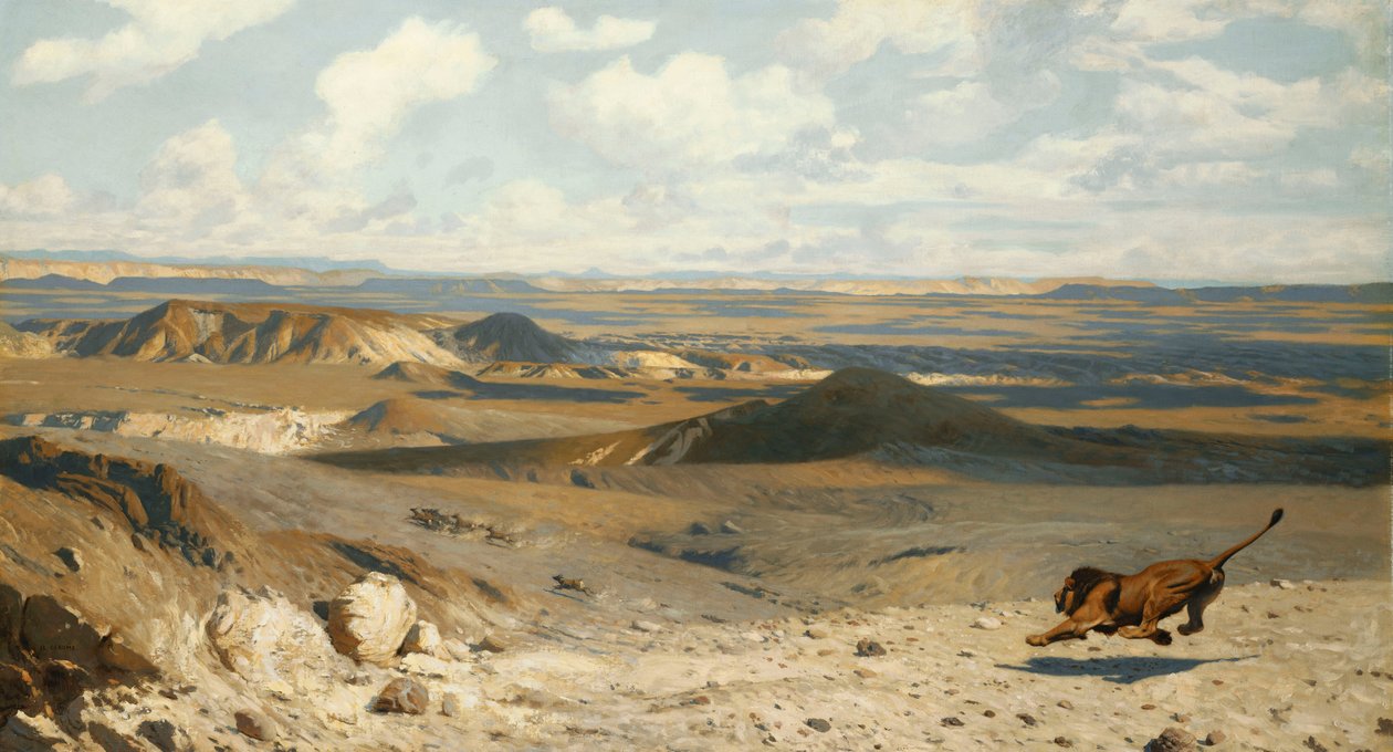 追求；追求，1889年 作者 让·莱昂·杰罗姆