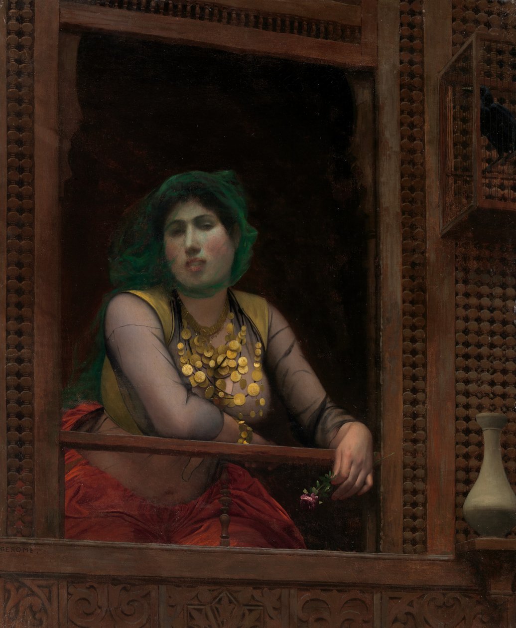 阳台上的女人，1887-88年。 作者 让·莱昂·杰罗姆
