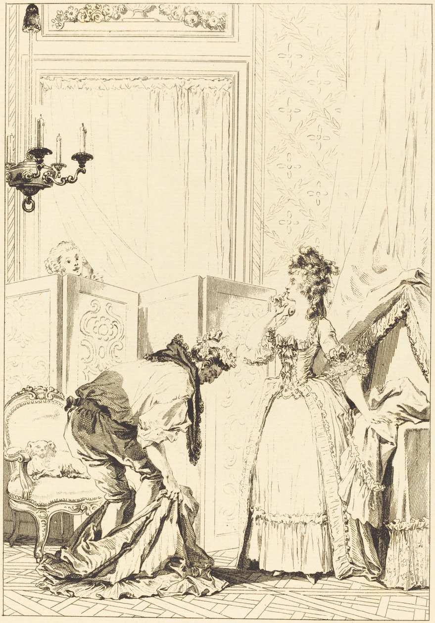 戴绿帽子的人，被打得很开心 作者 Jean Louis Delignon 和 Antoine Jean Duclos 在 Jean Honoré Fragonard 之后
