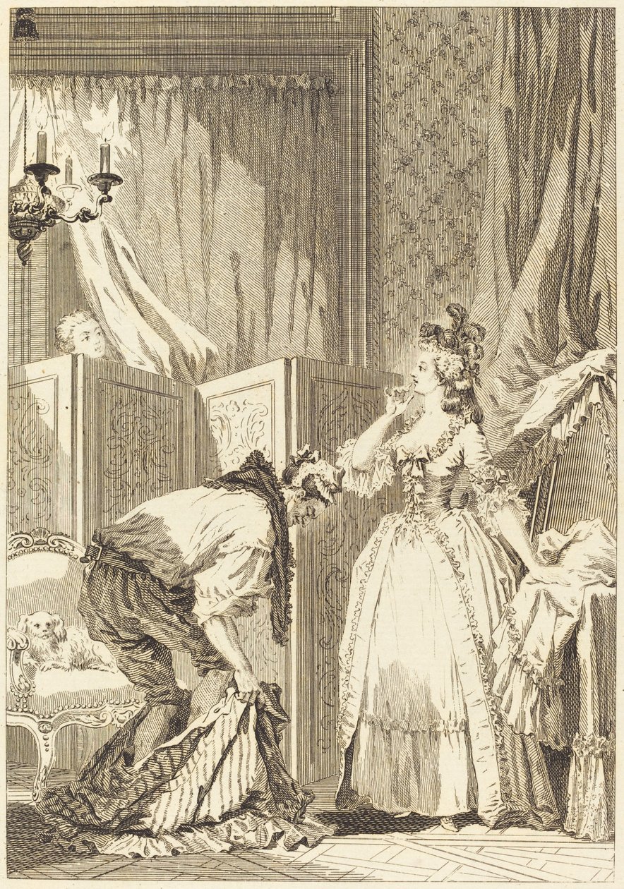 戴绿帽子的人，被打得很开心 作者 Jean Louis Delignon 和 Antoine Jean Duclos 在 Jean Honoré Fragonard 之后