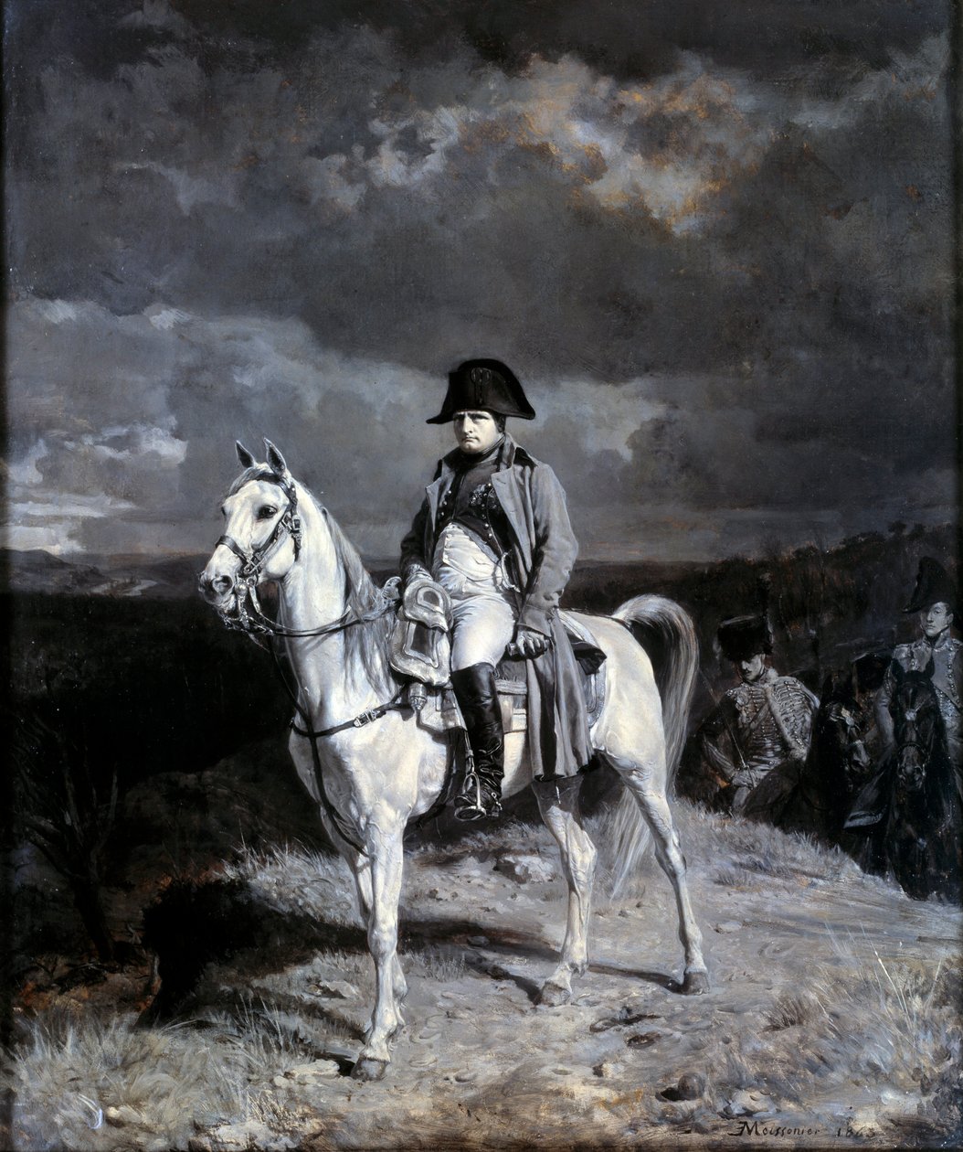 拿破仑一世（1769-1821）的马术肖像。 Ernest Meissonier (1815 -1891) 的绘画 作者 让·路易斯·欧内斯特·迈森尼尔