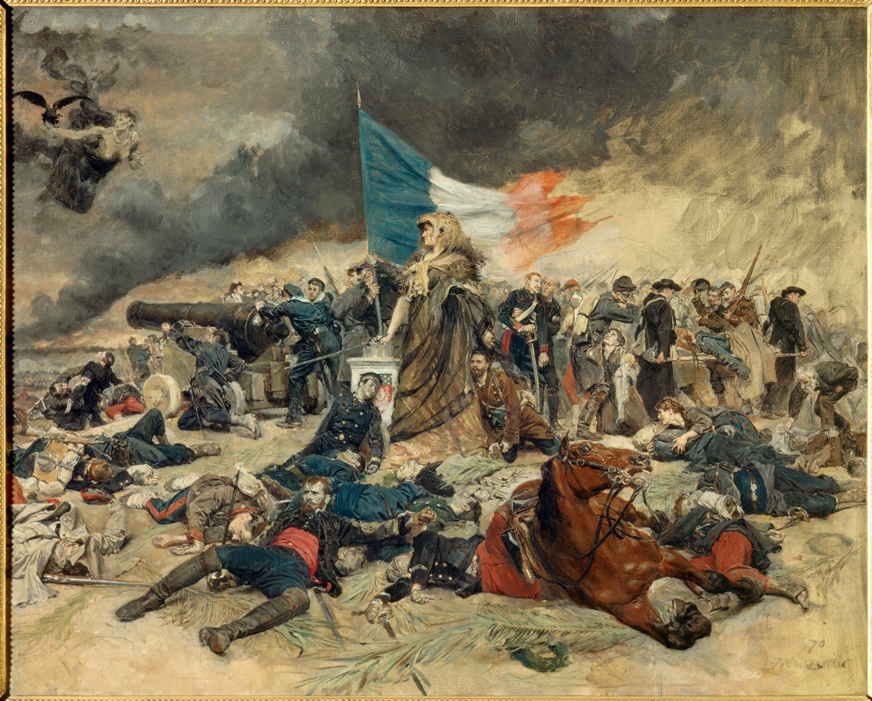 Le Siege de Paris (1870-1871)，寓言巴黎被普鲁士人围攻。 Ernest Meissonier (1815-1891) 的绘画。 1871-1891 年。 Dim 0,53 x 0,70 m 巴黎，奥赛博物馆 作者 让·路易斯·欧内斯特·迈森尼尔