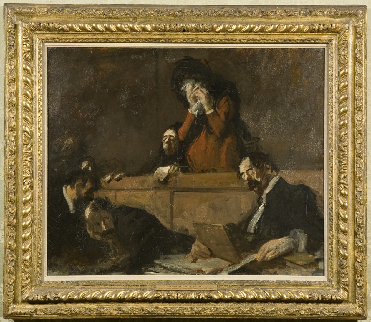 A Court Scene (Scenes des Tribunaux) 1909（布面油画） 作者 让·路易·佛兰