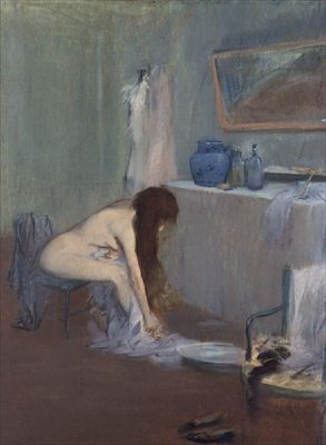 巴斯之后，c.1885-90（粉彩） 作者 让·路易·佛兰