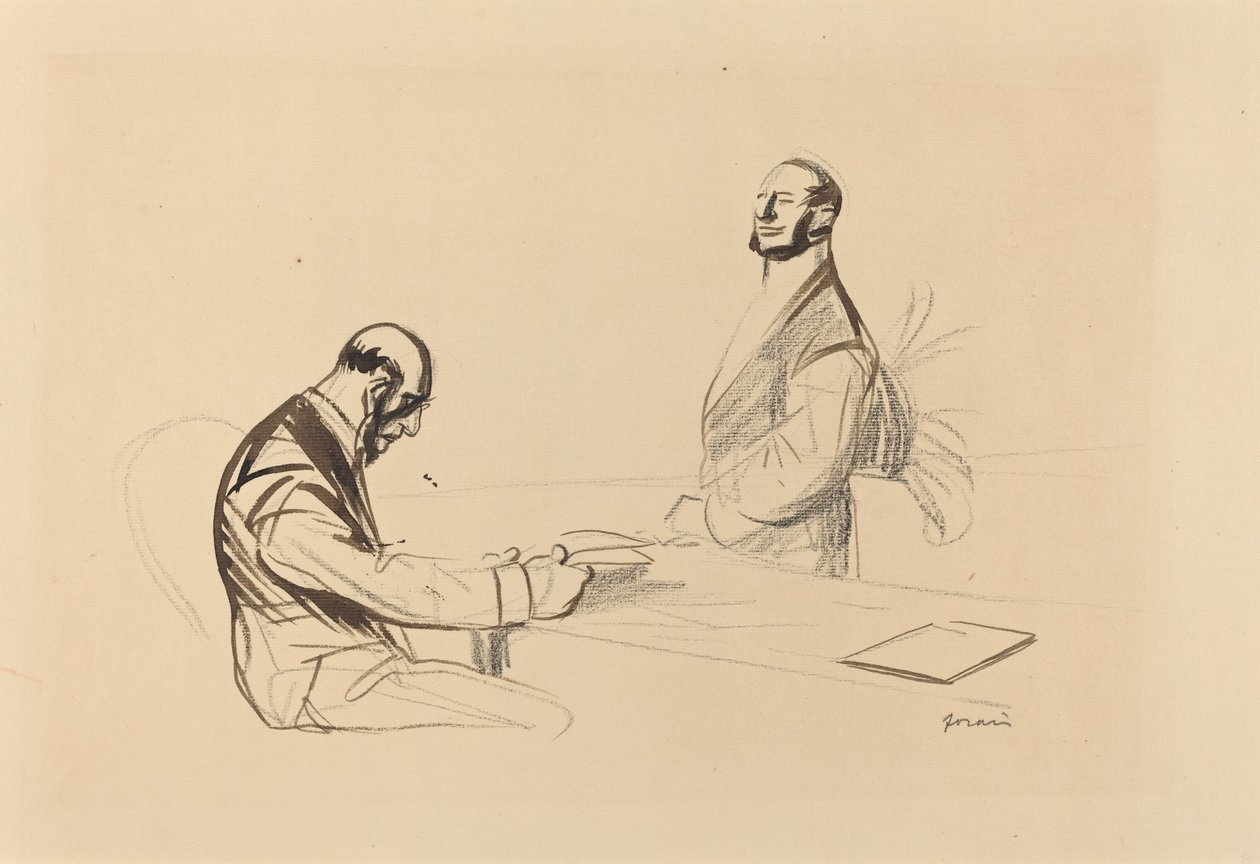 在会议上，约1919年。 作者 让·路易·佛兰