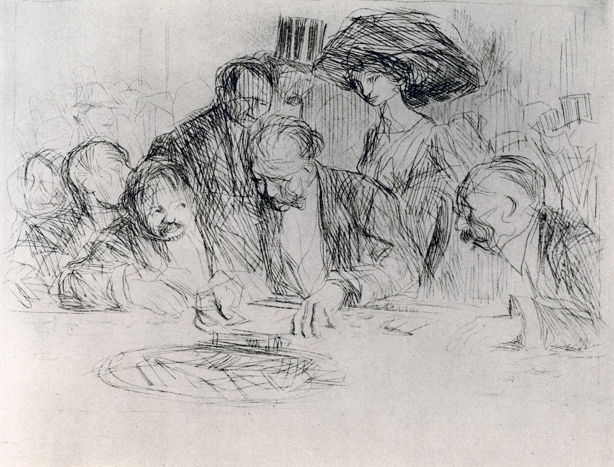 在赌博桌上，1925年。 作者 让·路易·佛兰