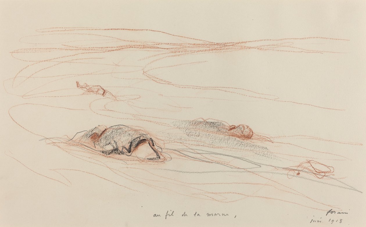 沿着马恩河，1918年。 作者 让·路易·佛兰
