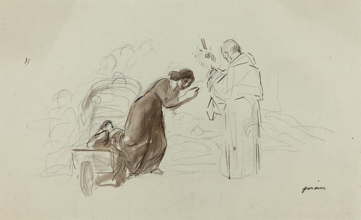 卢尔德的祝祷，约1912年。 作者 让·路易·佛兰