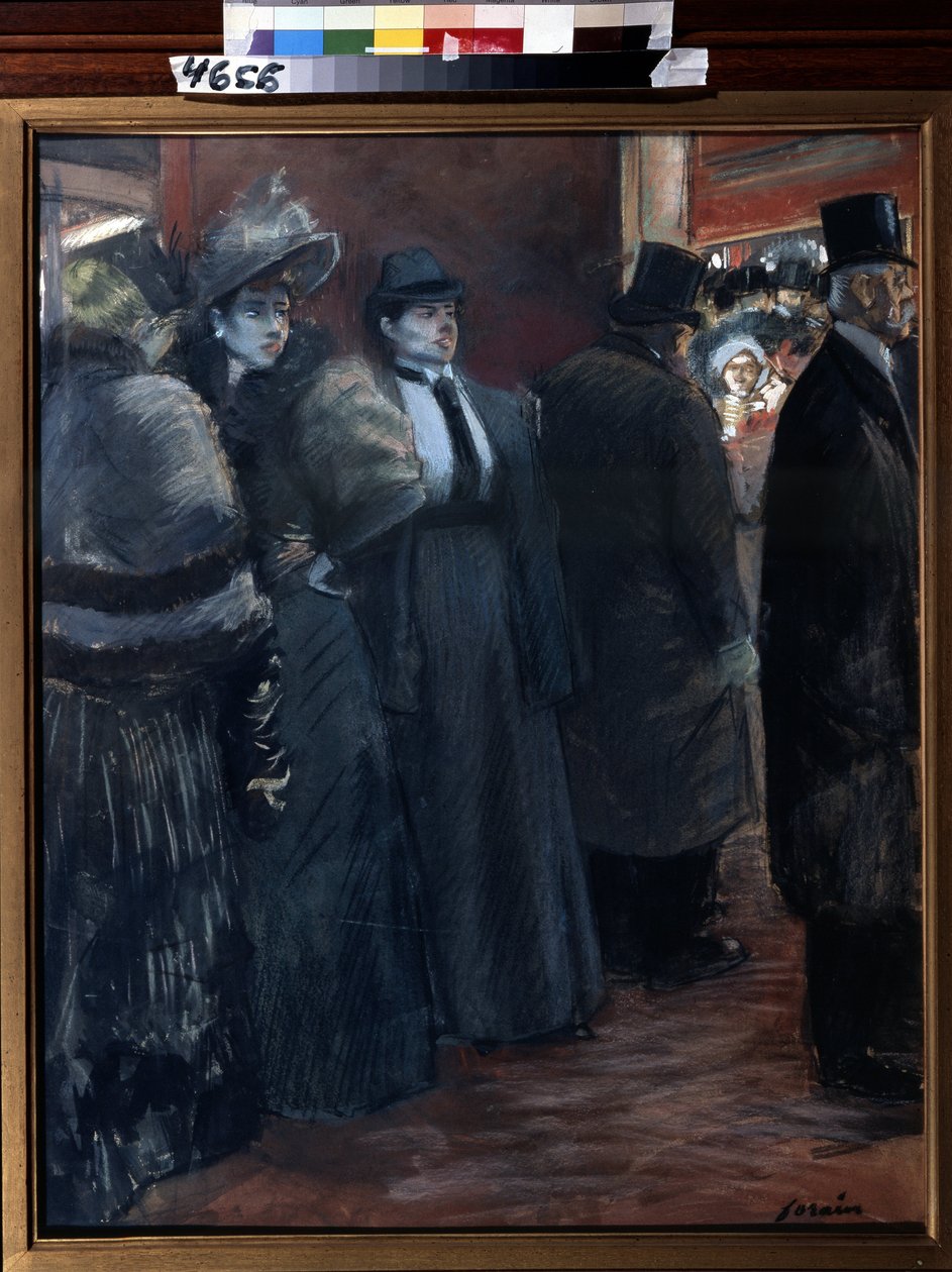 剧院门厅。让-路易-福伦的画作（Jean-Louis Forain 作者 让·路易·佛兰