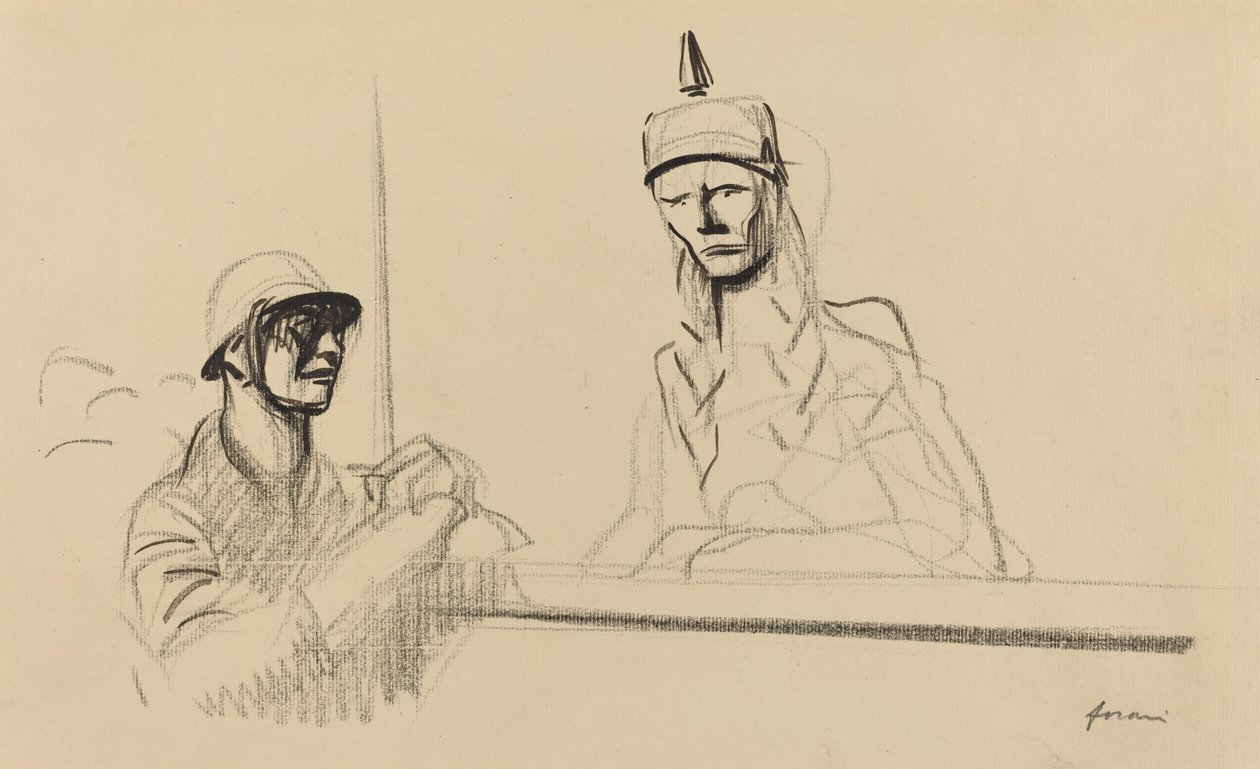 法国士兵向日耳曼尼亚讲话，约1914-1919年。 作者 让·路易·佛兰