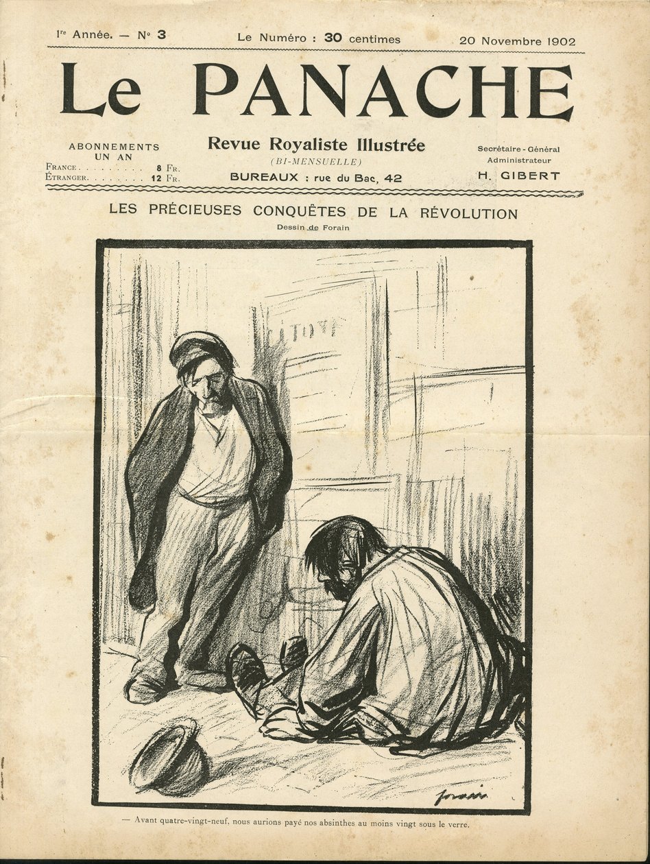 Illustration by Jean-Louis Forain (1852-1931) for the Cover of Le Panache, royalist magazine illustree 作者 让·路易·佛兰