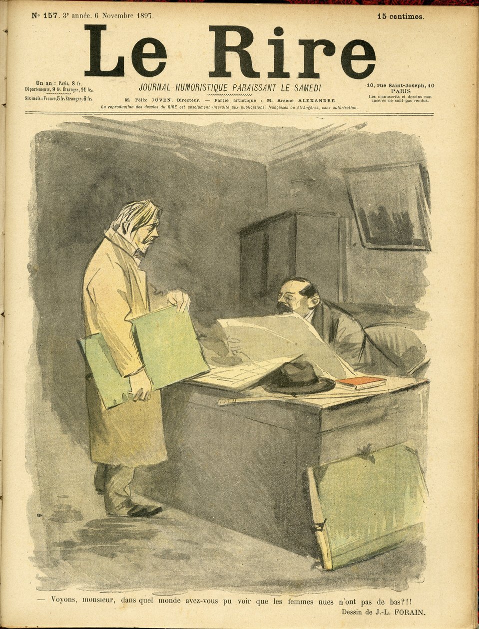 Illustration by Jean-Louis Forain (1852-1931) for the Cover of Le Rire 作者 让·路易·佛兰
