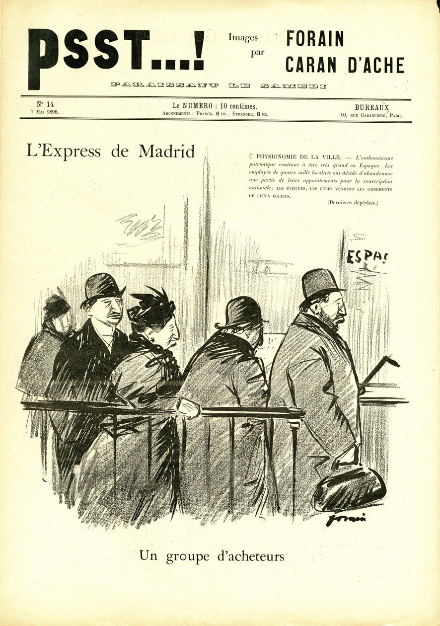 Illustration by Jean-Louis Forain (1852-1931) in Psst...!  作者 让·路易·佛兰