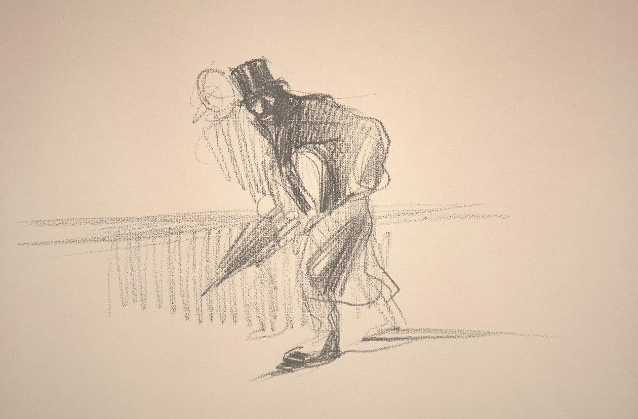 雨伞的男人（litho） 作者 让·路易·佛兰