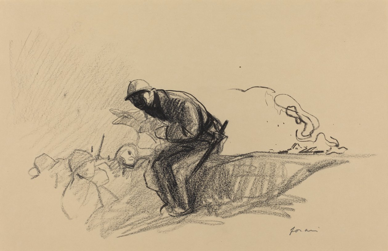 战壕里的新闻，约1914-1919年。 作者 让·路易·佛兰