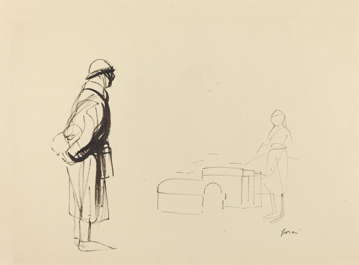 波鲁和护士，约1914年至1919年。 作者 让·路易·佛兰