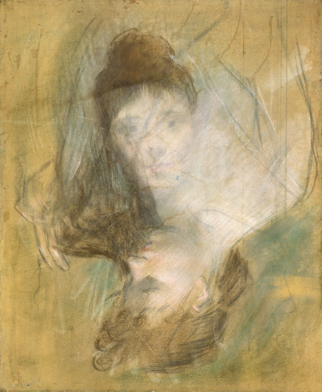 一个女人的素描，18851890。 作者 让·路易·佛兰