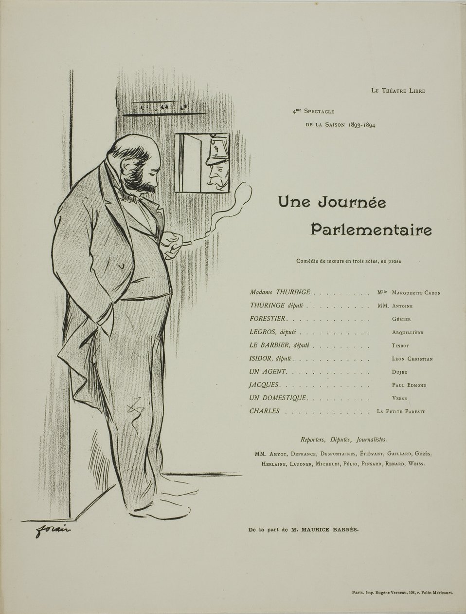 Une Journee Parlementaire》剧场节目单 作者 让·路易·佛兰