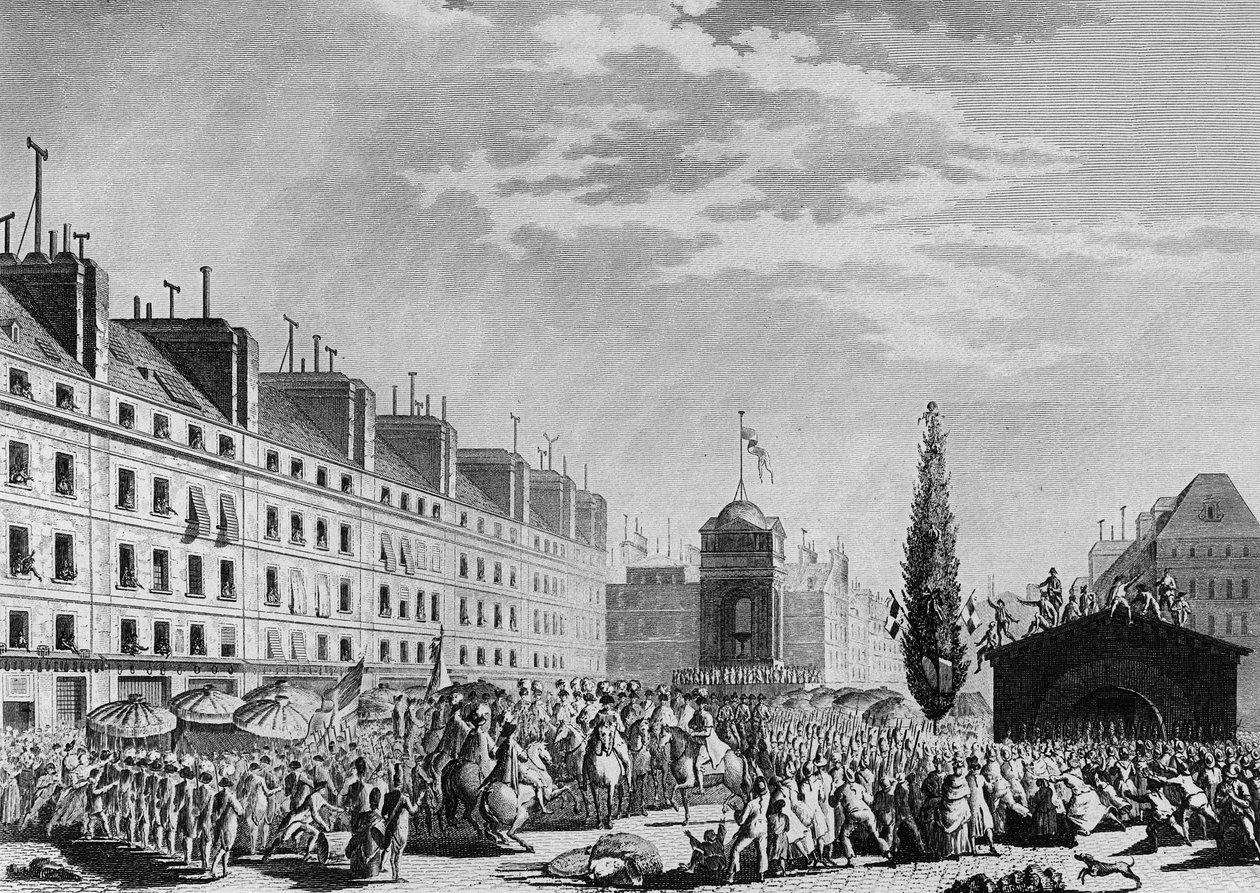 法国大革命：宣布宪法（君主立宪制：分权和君主立宪制）Place du Marche des Innocents 于 9 月 14 日在巴黎举行 作者 尚·路易二世（后）普里尔