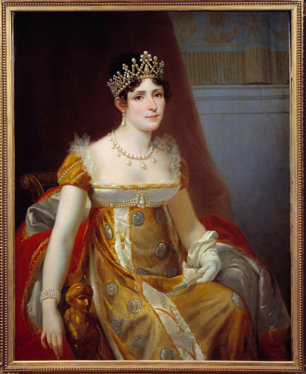 Portrait of Impress Josephine de Beauharnais (1763-1814) Painting by Victor Viger du Vigneau, dit Hector Viger (1819-1879) 1863 Sun. 1,15x0,89 m Malmaison, musee du chateau - Portrait of Empress Josephine de Beauharnais (1763-1814). Painting by Victor Vign 作者 让·路易·维克多·维格·杜维尼奥