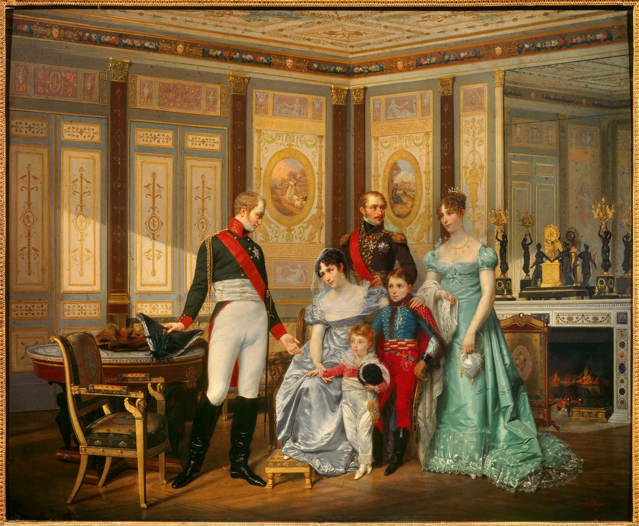 Impress Josephine de Beauharnais (1763-1814) 收到了沙皇亚历山大一世 (1777-1825)，她于 1814 年 5 月向她推荐了她的孩子。 (1783) 作者 让·路易·维克多·维格·杜维尼奥