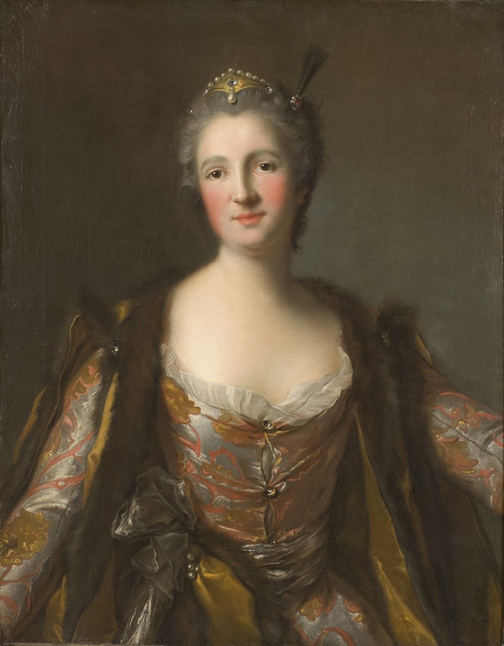 Elisabeth Catherine de Besenval, Marquise de Broglie, en sultane - Marquise de Broglie (1718-1777), nee Freiin von Besenval von Brunstatt, as Sultana, by Nattier, Jean-Marc (1685-1766).布面油画。1742 尺寸：81x63厘米。斯德哥尔摩国家博物馆 作者 让·马克·纳蒂尔