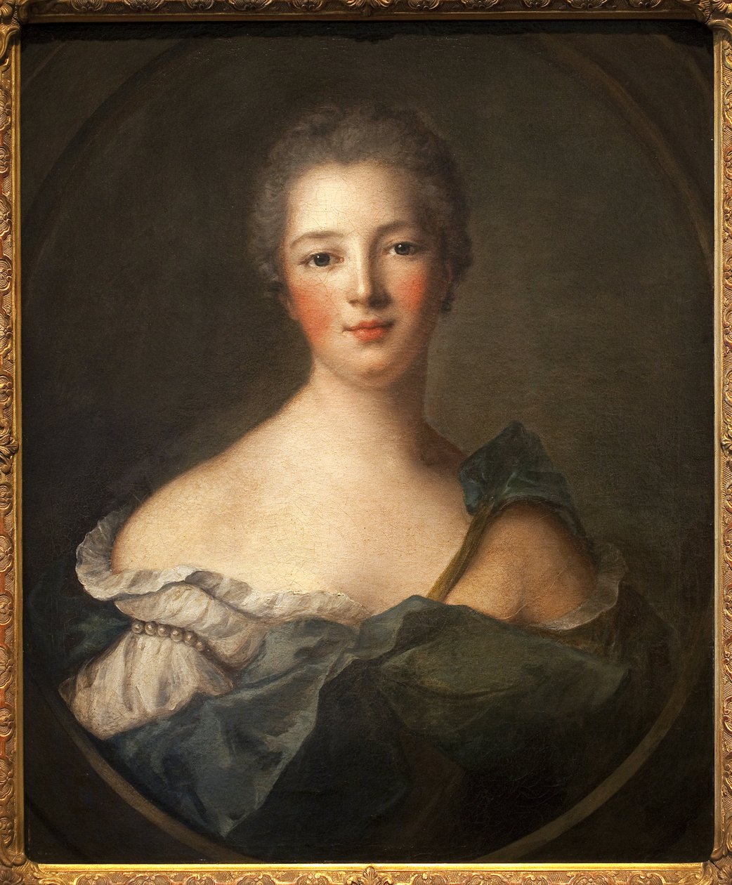 珍妮·安托瓦内特·泊松，蓬巴杜侯爵夫人 (1721-1764) - Jean Marc (Jean-Marc) Nattier (1685-1766) 工作室的绘画，布面油画 作者 让·马克·纳蒂尔