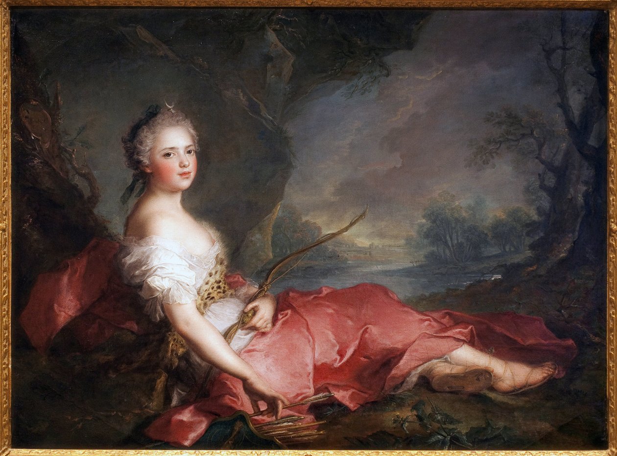 Adelaide en Diane 夫人 - Jean Marc (Jean-Marc) Nattier (1685-1766) 作画，布面油画 作者 让·马克·纳蒂尔