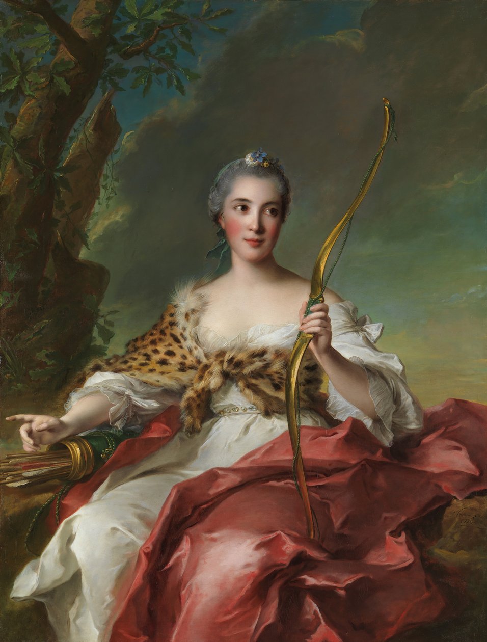 伯杰雷特·德·弗洛维尔夫人饰演Diana，1756年。 作者 让·马克·纳蒂尔
