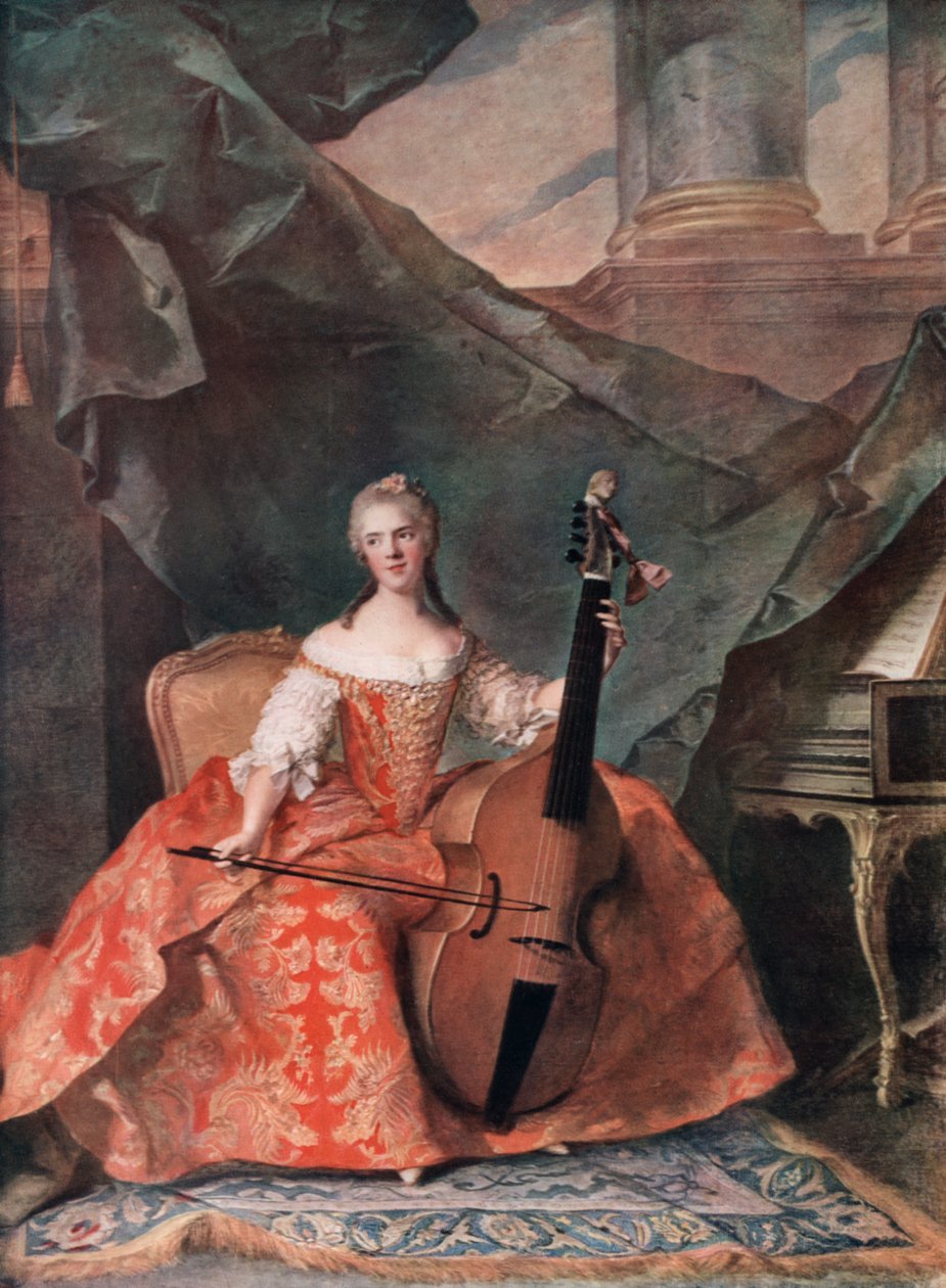 亨利埃特·德·法兰西夫人在扮演低音提琴的法院演出服，1754年。 作者 让·马克·纳蒂尔
