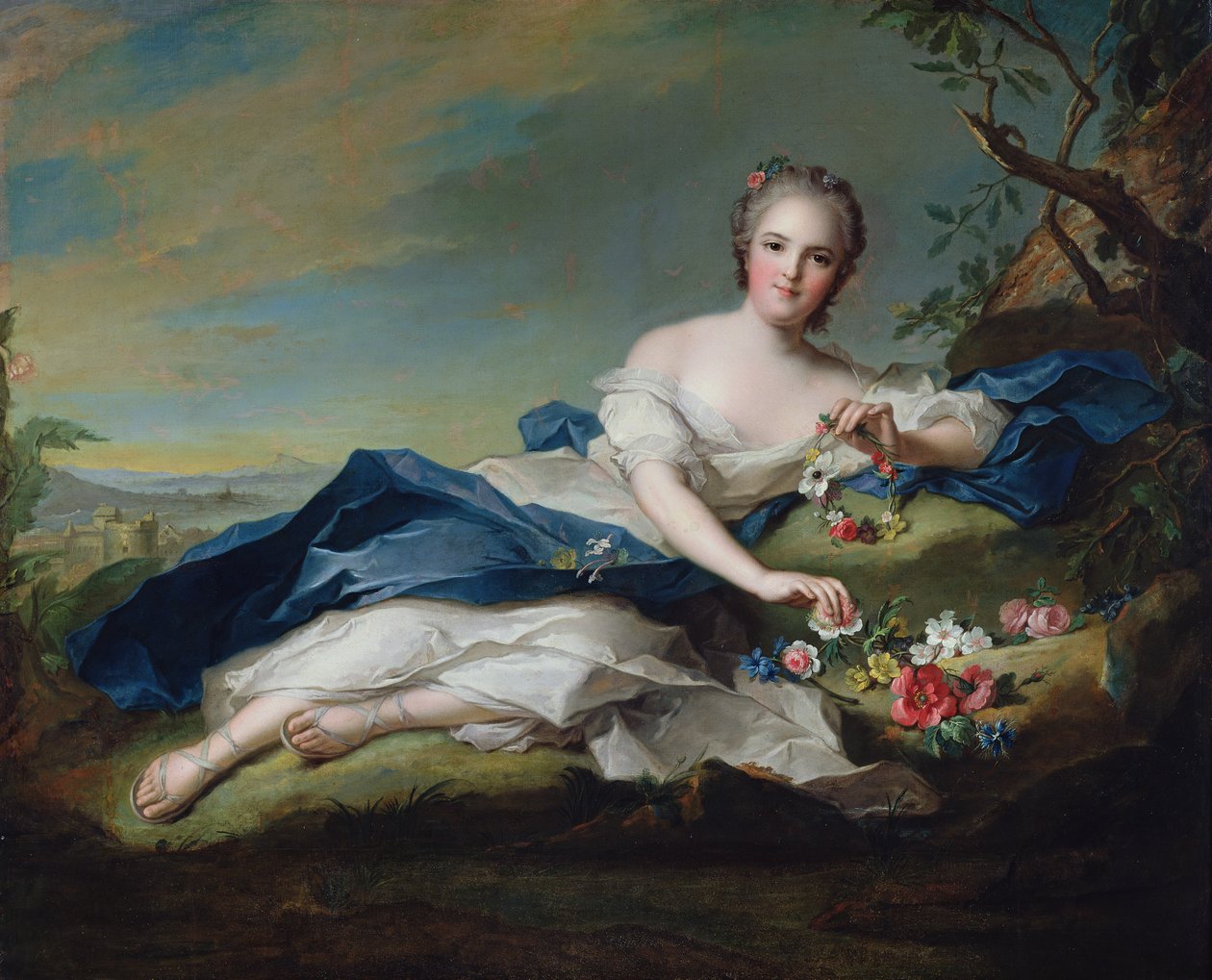 法国的Henriette画象，c.1742 作者 让·马克·纳蒂尔