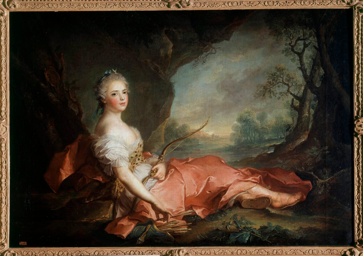 法国阿德莱德夫人 (1732-1799) 在路易十五之女戴安娜的肖像 Jean Marc (Jean-Marc) Nattier (1685-1766) 绘画 18 世纪太阳 1,04x1,41 m 作者 让·马克·纳蒂尔