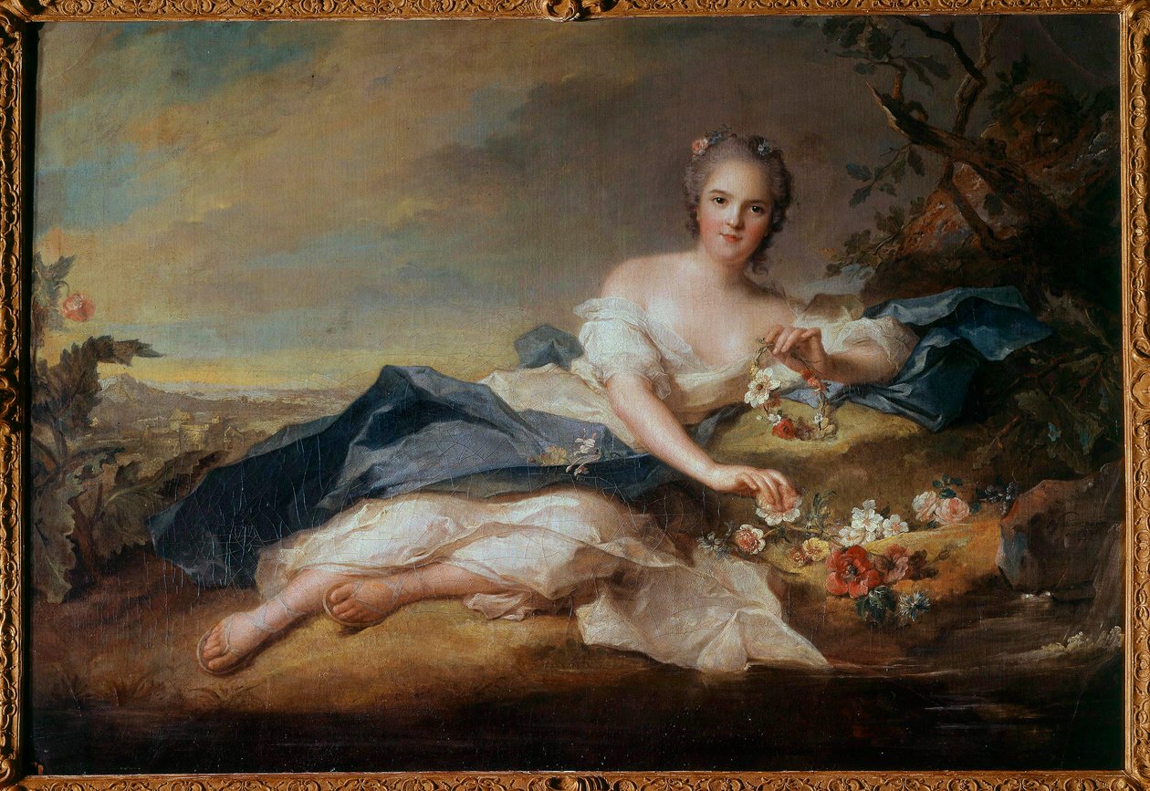 法国亨利埃特夫人 (1727-1752) 在弗洛尔的肖像，路易十五的女儿 Jean Marc (Jean-Marc) Nattier (1685-1766) 1742 Sun 0,96x1,51 m 作者 让·马克·纳蒂尔